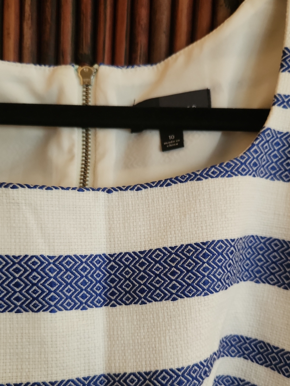 The Limited White and Blue Striped Fit & Flare Dress - Picture 3 of 5